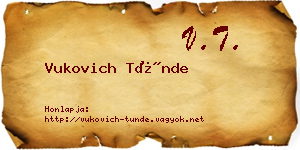 Vukovich Tünde névjegykártya