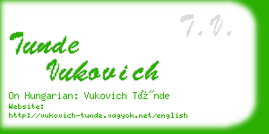 tunde vukovich business card